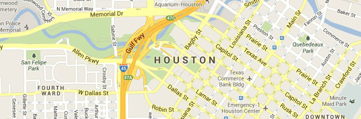 Map of Houston, TX Answering Service Coverage Area