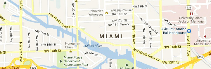 Map of Miami, FL Answering Service Coverage Area
